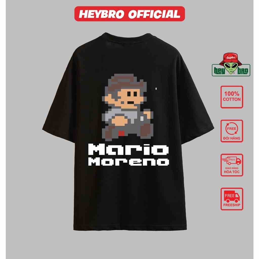 [Mã BMLTB35 giảm đến 35K đơn 99K] Áo thun unisex nam nữ tay lỡ form rộng Local Brand HEYBRO thế hệ genz MARIO