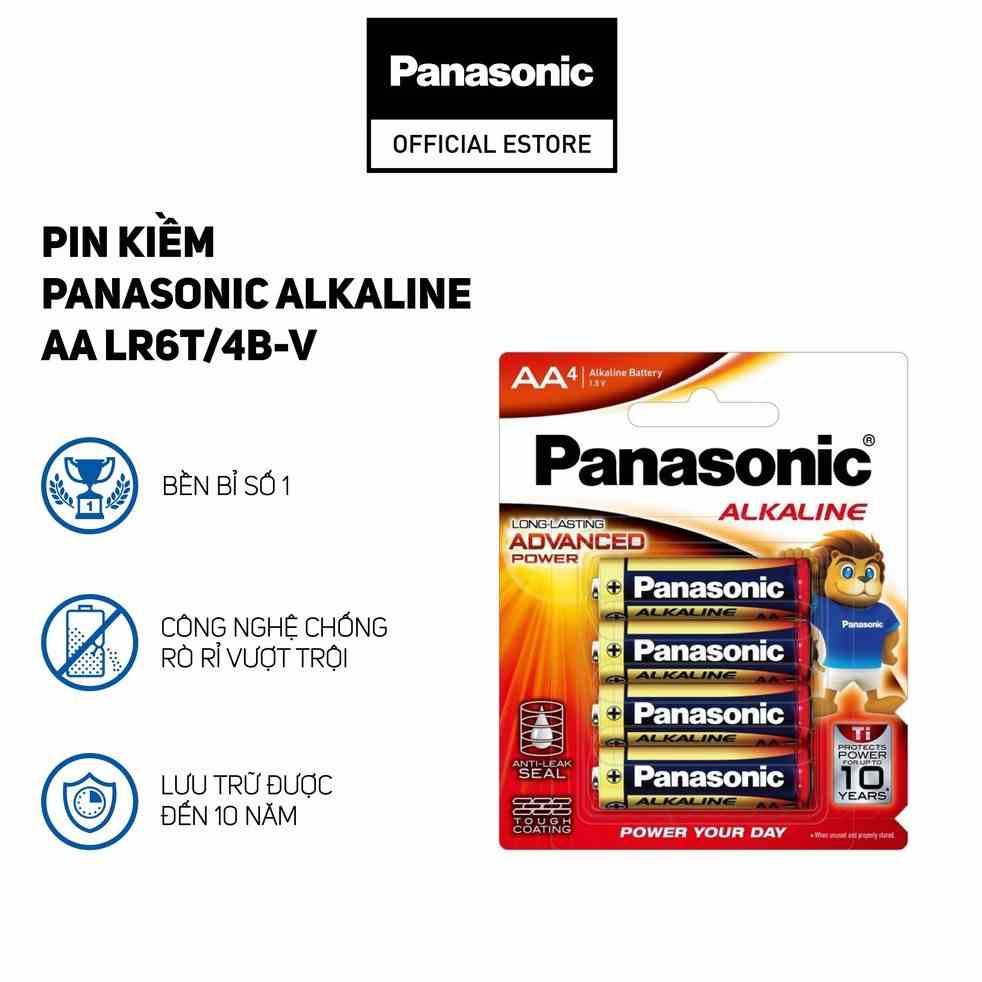 Vỉ Pin kiềm Panasonic Alkaline AA LR6T/4B-V (4 viên) – Hàng Chính Hãng