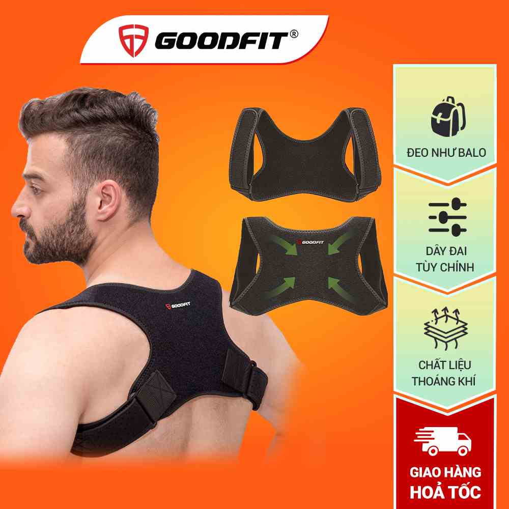 Đai chống gù lưng nam, nữ chính hãng GoodFit đai định hình cơ thể chất liệu bền, thoáng khí GF711P