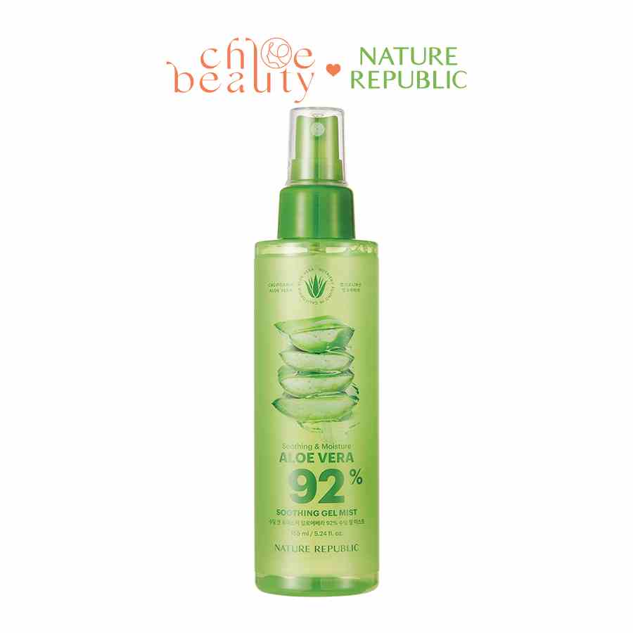 Xịt khoáng Lô hội NATURE REPUBLIC Soothing & Moisture Aloe Vera 92% Soothing Gel Mist 155ml