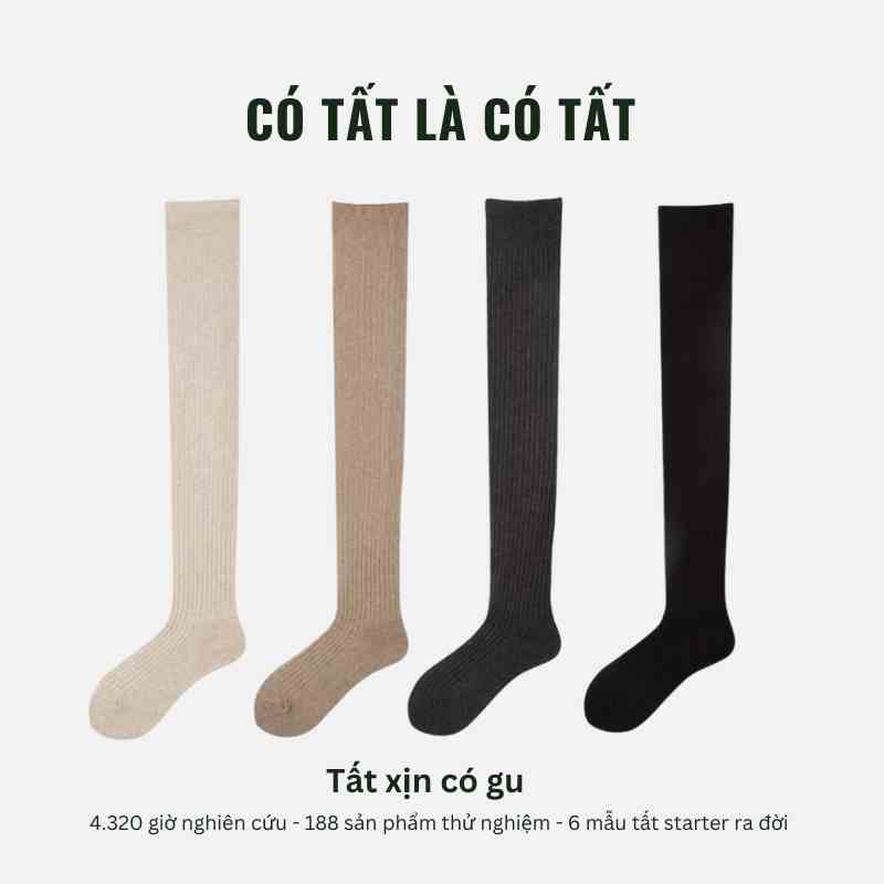 [Mã BMLTA35 giảm đến 35K đơn 99K] Tất đùi nữ Có Tất chất cotton đanh mịn, viền ôm chân chống tụt - MSMOLLY