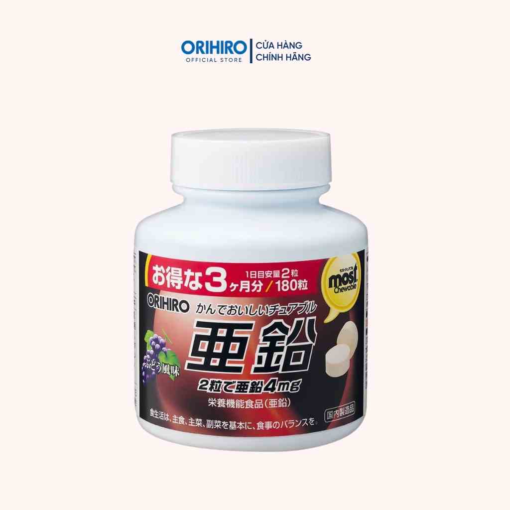 Viên nhai bổ sung Kẽm Orihiro Most Chewable 180 viên