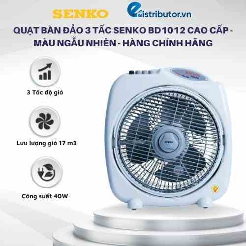 Quạt bàn đảo 3 tấc Senko BD1012 Cao cấp - Màu ngẫu nhiên - Hàng chính hãng