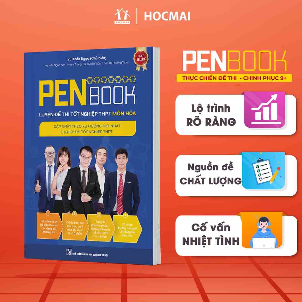 Sách PENBOOK Hóa – Luyện đề thi tốt nghiệp THPT lớp 12 & luyện đề thi Đại Học theo xu hướng mới nhất 2024 môn Hóa Học