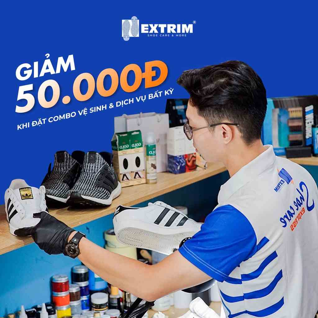 HCM [E-voucher] - Giảm 50k Combo Vệ sinh Giày & dịch vụ dán đế giày/ bảo vệ giày/ .... bất kì tại Extrim