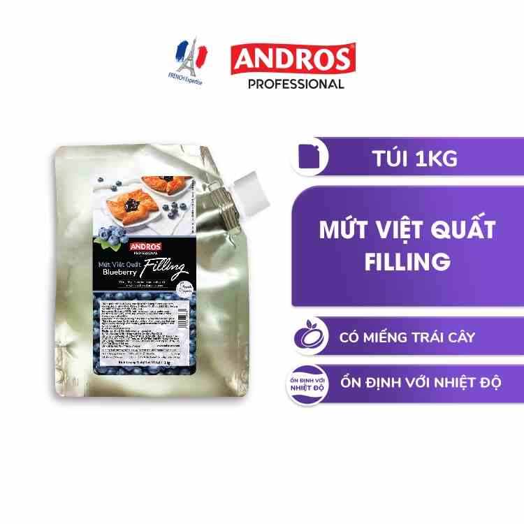 Mứt Filling Việt Quất - Không chất bảo quản - ANDROS - 1KG