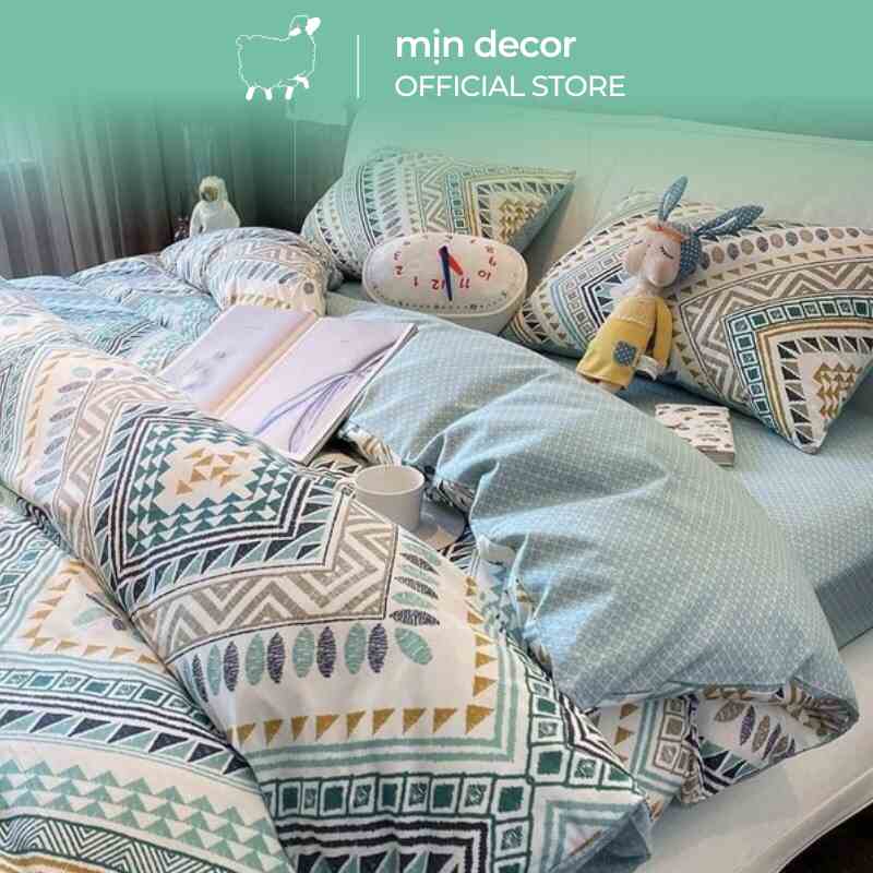 Bộ vỏ chăn ga gối cotton living MỊN DECOR phong cách Bắc Âu