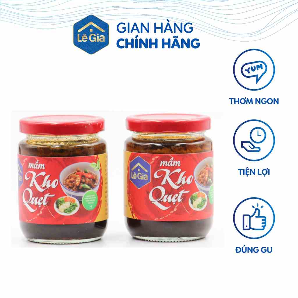 Combo 02 hũ kho quẹt Lê Gia hũ thủy tinh lớn 240g