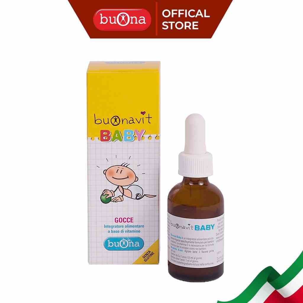 Buonavit Baby - Vitamin Tổng Hợp Nhỏ Giọt Giúp Bồi Bổ Cơ Thể, Tăng Hấp Thu Cho Trẻ - Lọ 20ml