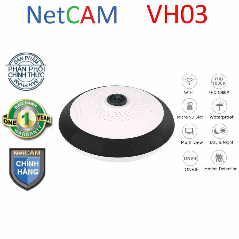 [Mã BMLTB200 giảm đến 100K đơn 499K] Camera quan sát toàn cảnh 360 độ Panorama NetCAM VH03 1080P