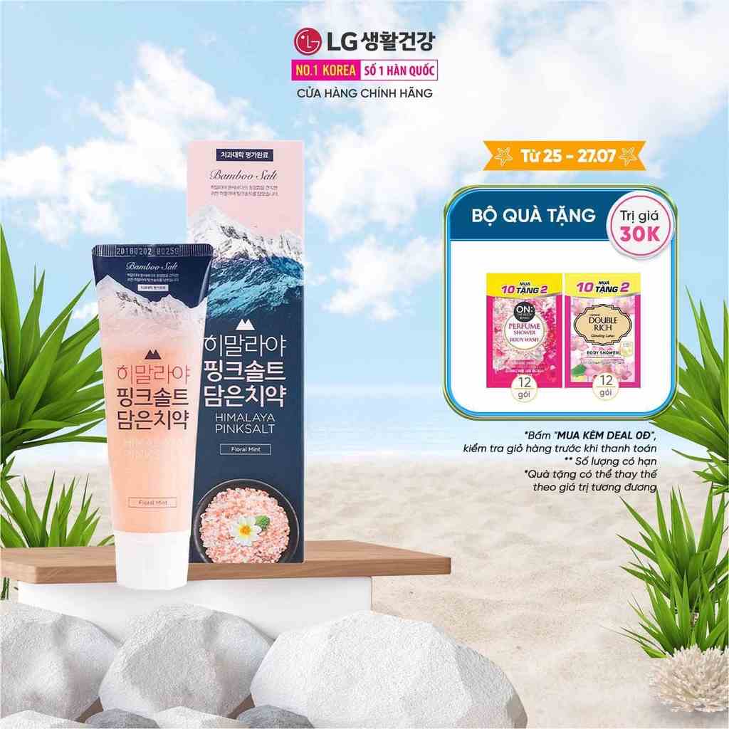 Kem đánh răng hương hoa bạc hà chứa muối hồng Himalaya và muối tre  Bamboo Salt Himalaya PinkSalt 100g