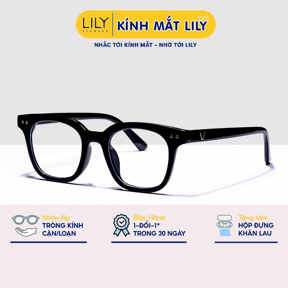 Gọng kính cận nam nữ mắt vuông chữ V phụ kiện thời trang Lilyeyewear 682310