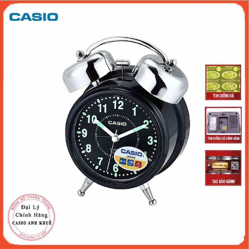 Đồng hồ để bàn Casio TQ-362-1ADF có đèn chuông báo thức, dạ quang ( 13.6×10.6×6 cm )