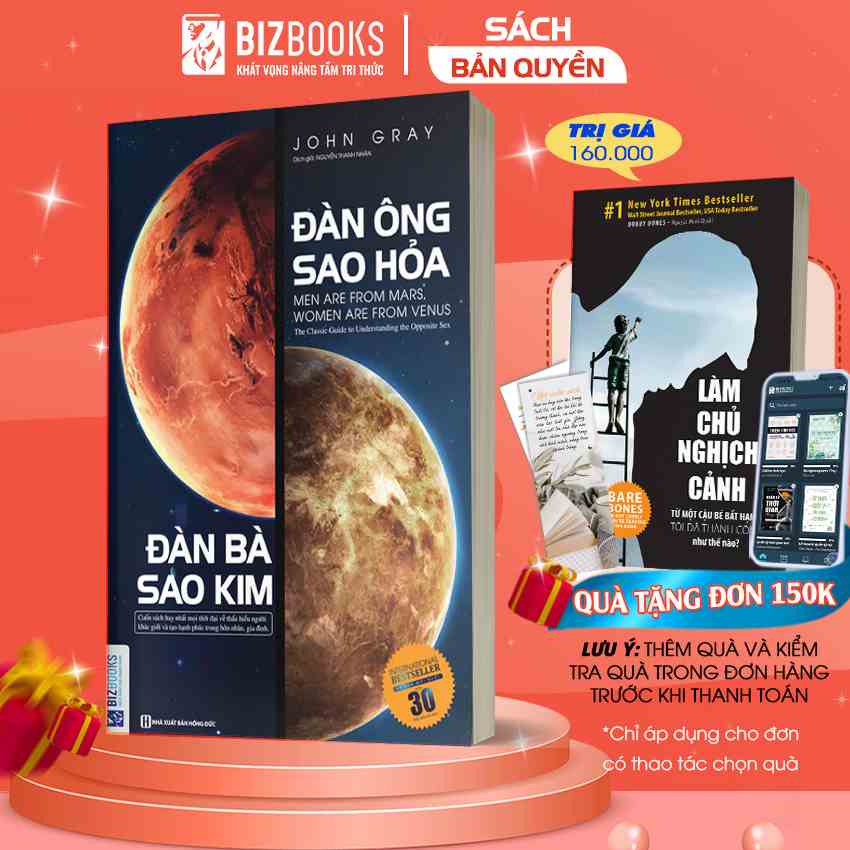 Sách Đàn Ông Sao Hỏa Đàn Bà Sao Kim - Thấu Hiểu Phụ Nữ Đàn Ông Hay, Giữ Hạnh Phúc Gia Đình, Tình Yêu