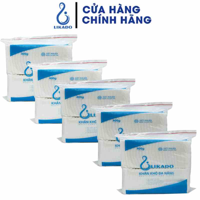 Khăn khô đa năng cho bé Likado 400g kích thước (20x22) (mua 5 tặng 1)