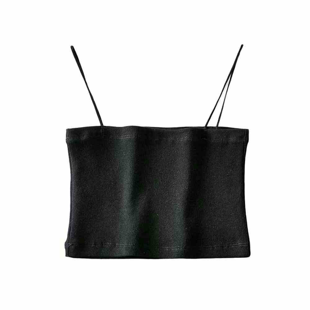 [Mã BMLTB35 giảm đến 35K đơn 99K] Áo bra hai dây sợi bún croptop CERA-Y màu đen CRA019