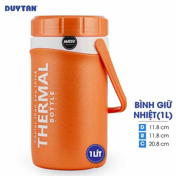 [Mã BMLTA35 giảm đến 35K đơn 99K] Bình giữ nhiệt nhựa DUY TÂN Matsu 1 lít (11.8 x 11.8 x 20.8 cm) - 35308