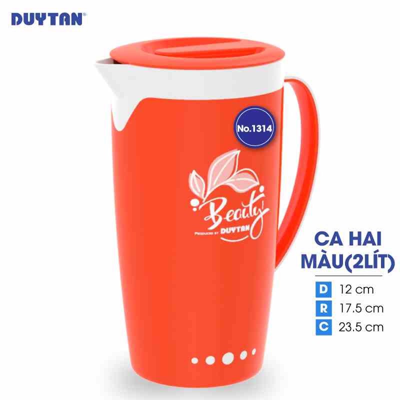 [Mã BMLTA35 giảm đến 35K đơn 99K] Ca quai 2 màu nhựa DUY TÂN 2 lít (12 x 17.5 x 23.5 cm) - 15072