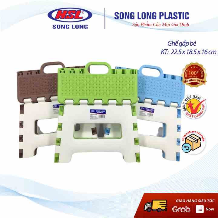 Ghế nhựa xếp gọn Song Long Plastic đẩu bé - 2577- màu ngẫu nhiên