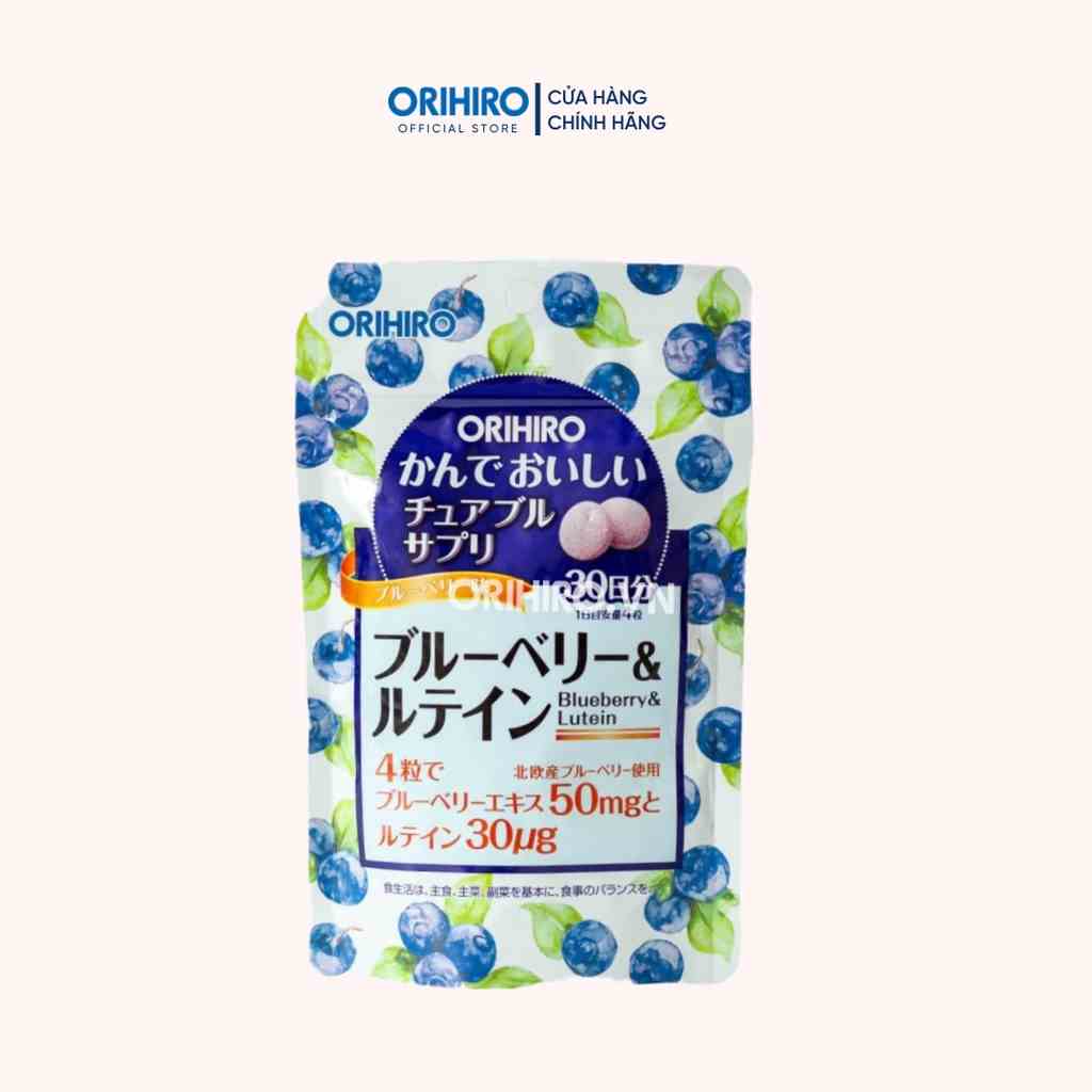 Viên uống bổ sung Blueberry và Lutein Orihiro dạng túi 120 viên