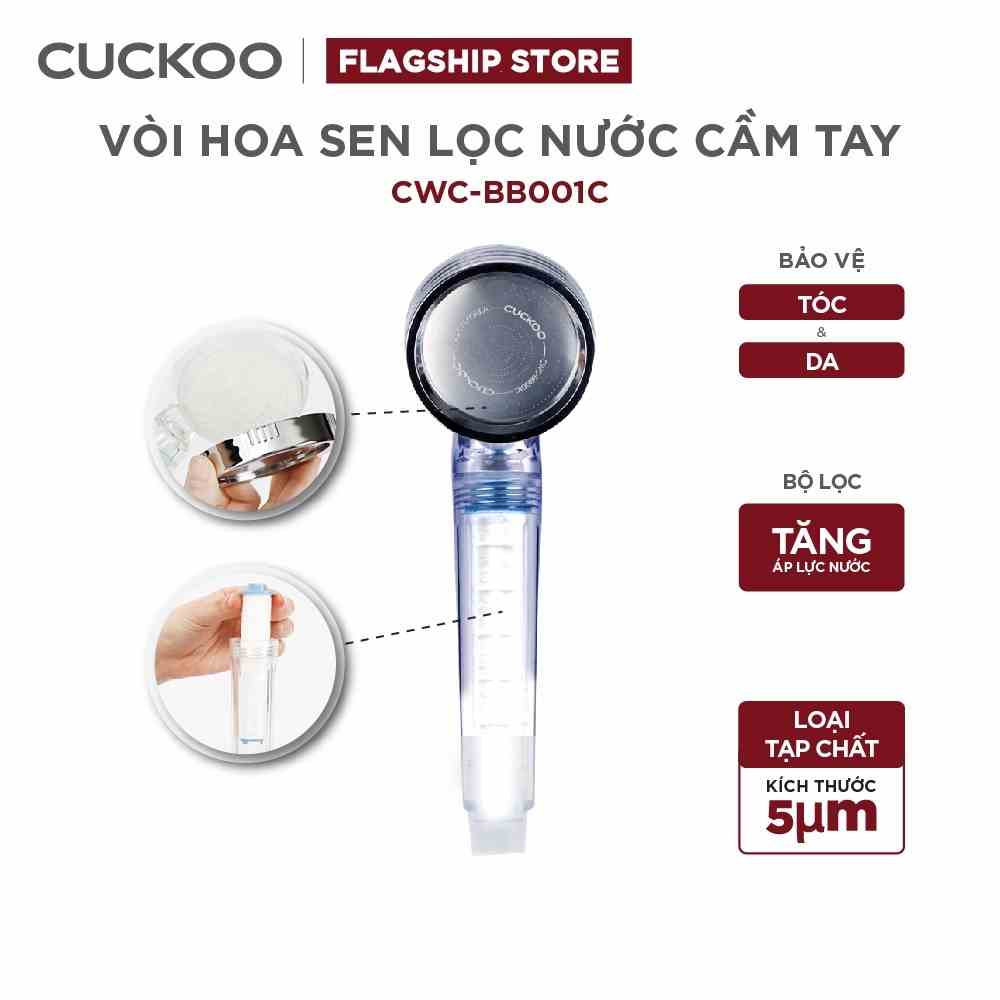 Bộ lọc nước vòi sen CUCKOO CWC-BB001C - Hàng chính hãng - Không có lõi lọc Clo và Vitamin C