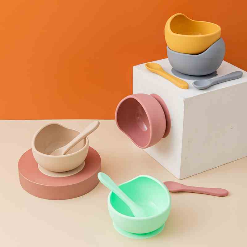 Bộ bát và thìa MAMIMAMIHOME silicone cấp thực phẩm an toàn và không độc hại cho trẻ em