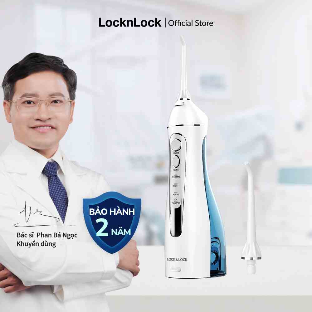 Máy tăm nước không dây Lock&Lock Cordless Oral Irrigator 200ml - Màu xanh - ENR156BLU