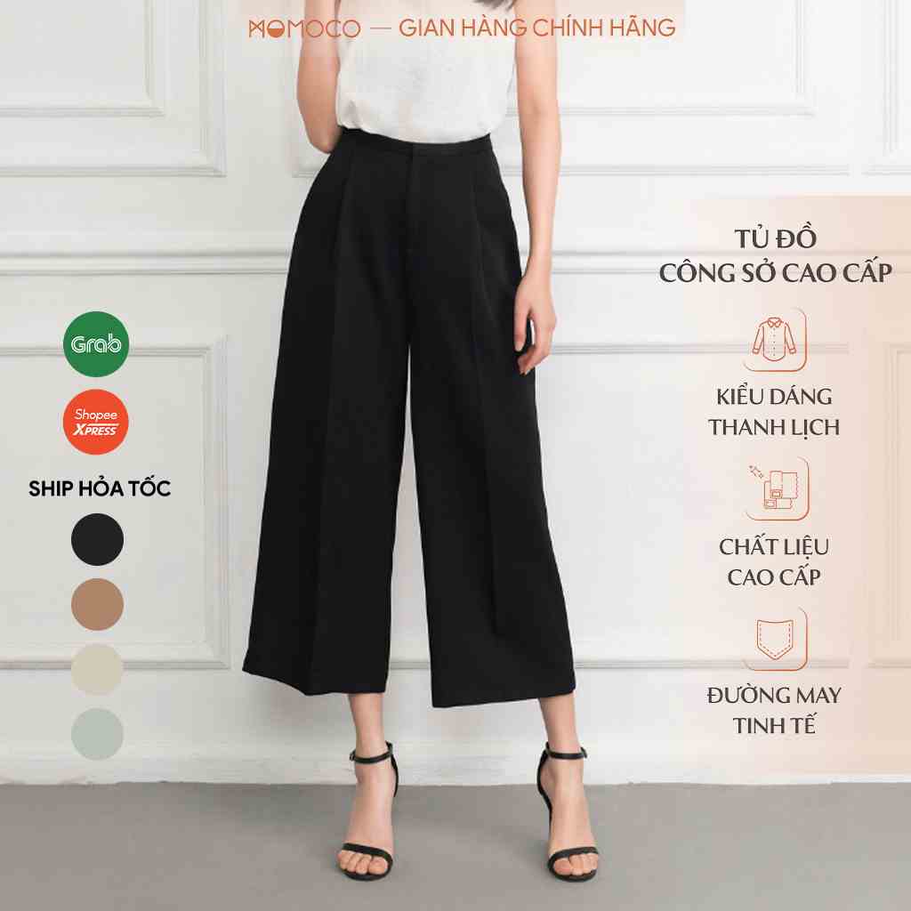 Quần Culottes Suông 1 Ly MOMOCO Dáng Ngắn Basic Ankle Culottes Chất Liệu Tuýt Si Mát M2776