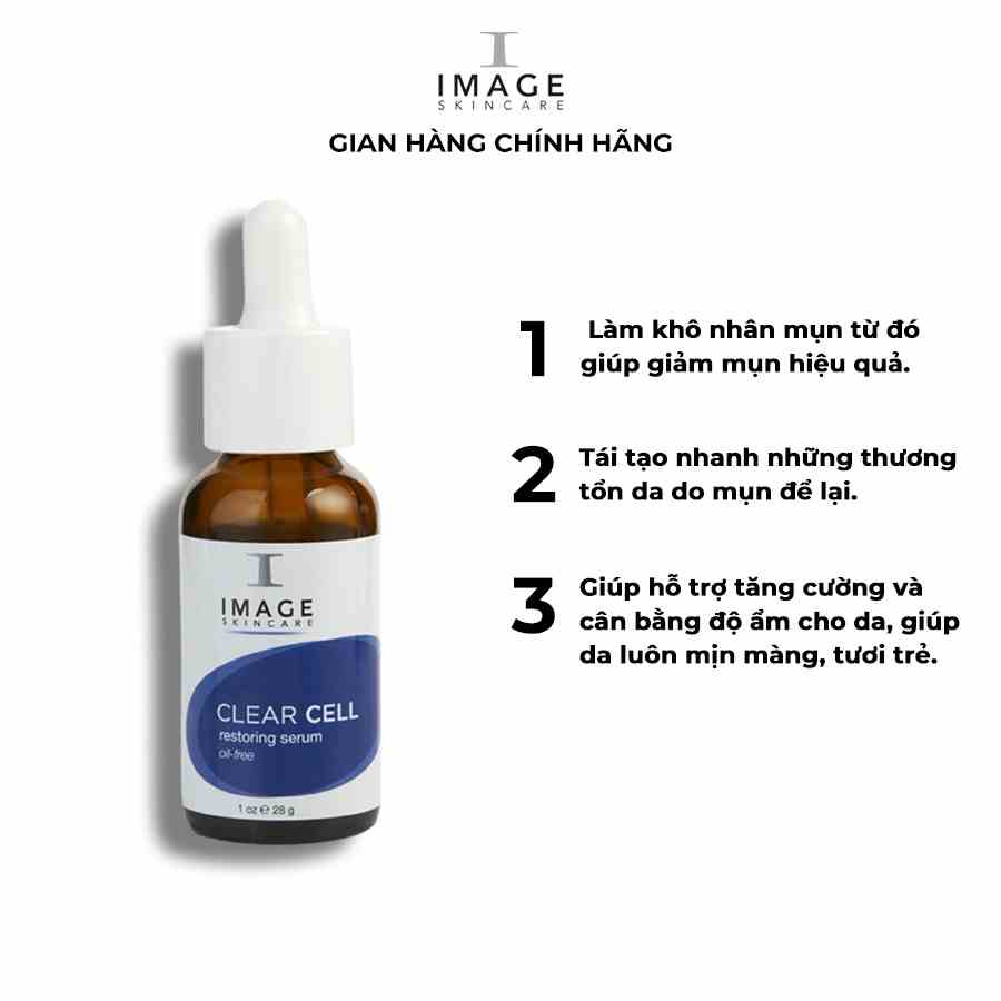 Serum làm dịu da kiểm soát bã nhờn Image Skincare Clear Cell Restoring Serum Oil Free 28g