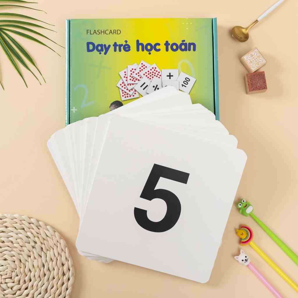 Flashcard Dạy Trẻ Học Toán Glenn Doman- Phát triển tư duy logic cho bé từ 0-6 tuổi ( Bộ 59 Thẻ) 21x21cm - GDKids