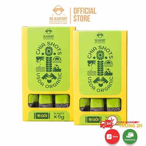 COMBO SIÊU TIẾT KIỆM - 2 Hộp chia shot Organic DK Harvest nhập khẩu (1 hộp 15 shot) 15x6g - tác dụng bổ sung khoán chất