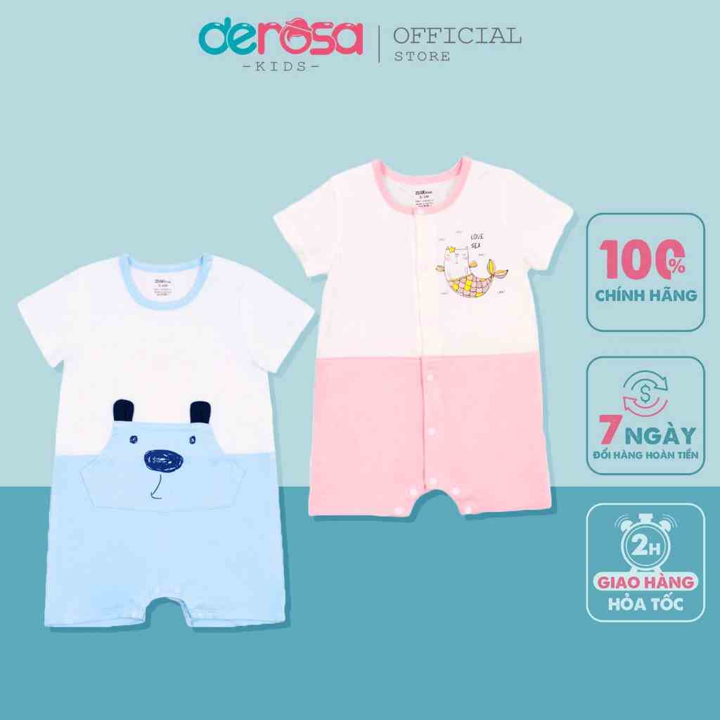 Bộ body cộc tay sơ sinh DEROSA KIDS cho bé từ 0 - 9 tháng B051-B057-B059 (FROM NHỎ)