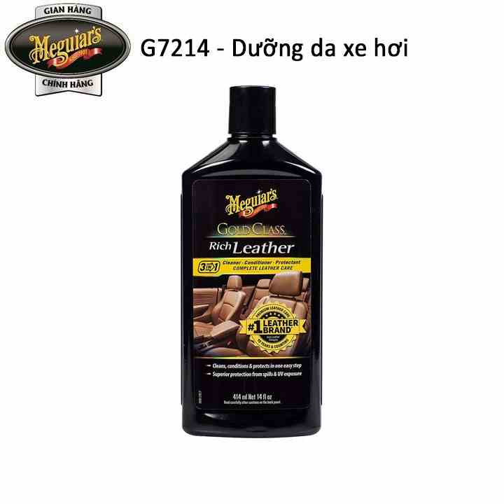 Meguiars Kem làm sạch và dưỡng da dòng Gold Class - Rich Leather Lotion - G7214, 14 oz, 414 ml