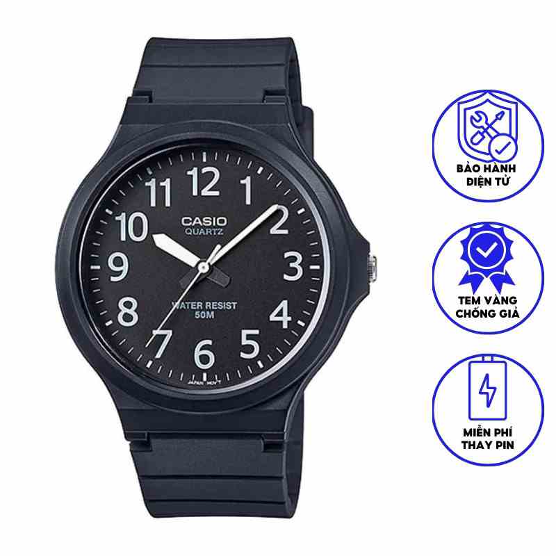 Đồng Hồ Casio Nam Dây Nhựa Trẻ trung MW-240-1BV Chính Hãng