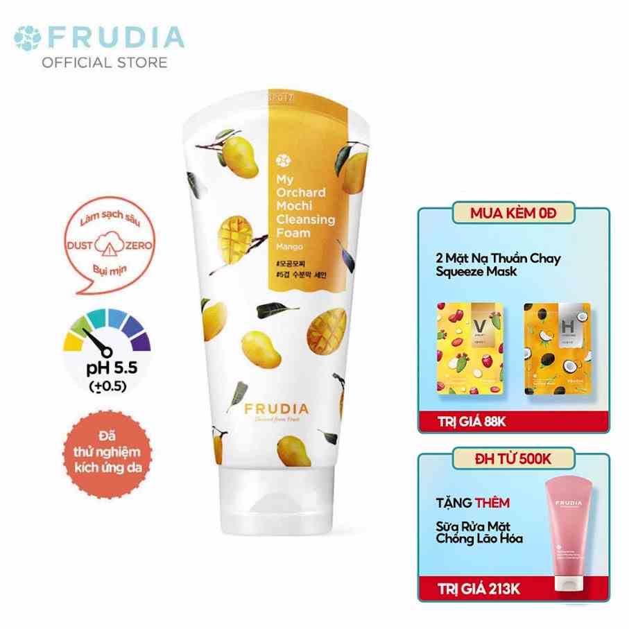 [Tặng 88k] Sữa Rửa Mặt Làm Sạch Chiết Xuất Xoài Frudia My Orchard Mochi Mango Cleansing Foam 120ml