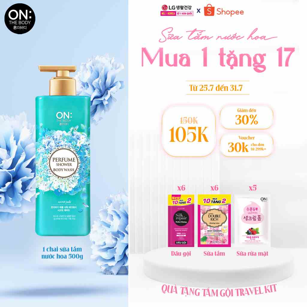 Sữa tắm dưỡng ẩm hương nước hoa On: The Body Perfume Secret Jade 500g