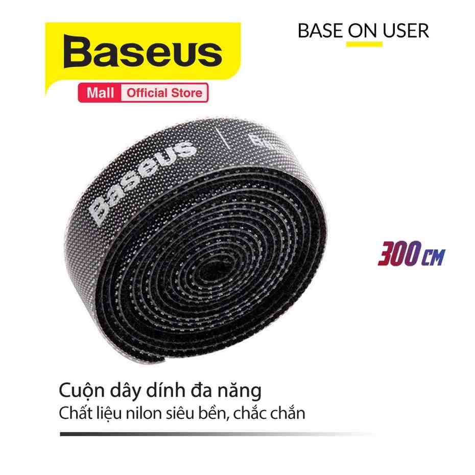 Cuộn dây dính đa năng Baseus dùng để bó cáp sạc, dây điện và dây của các thiết bị ngoại vi, làm tăng thẩm mĩ và gọn gàng