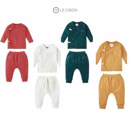 [Mã BMLT30 giảm đến 30K đơn 299K] LE COON | Bộ Đồ Cúc Bấm | COMFY | 0-3 tuổi