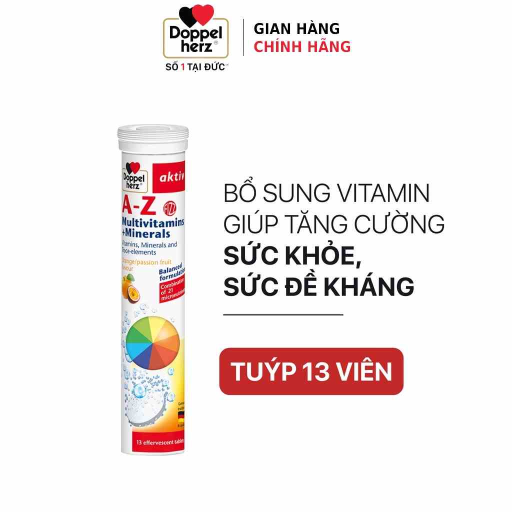 [TPCN Nhập Khẩu] Viên sủi bổ sung 21 Vitamin và khoáng chất Doppelherz A-Z Fizz Multivitamins and Minerals (Tuýp 13v)