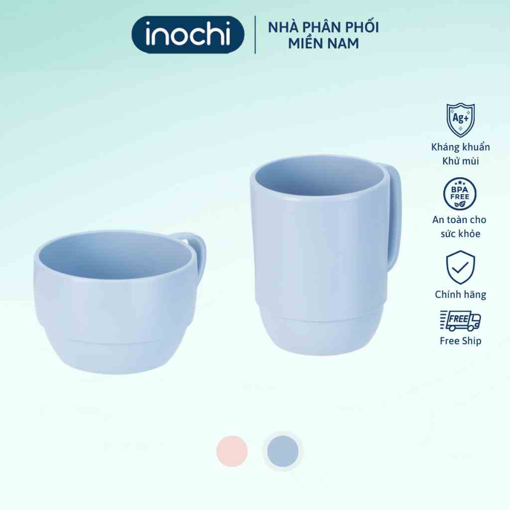 Cốc uống nước 350ml Inochi, có quai, nhựa chịu nhiệt, không giòn gãy