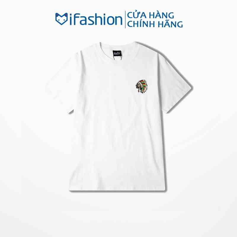 Áo thun tay lỡ iFashion 100% cotton dáng unisex form rộng in hình thổ dân N011