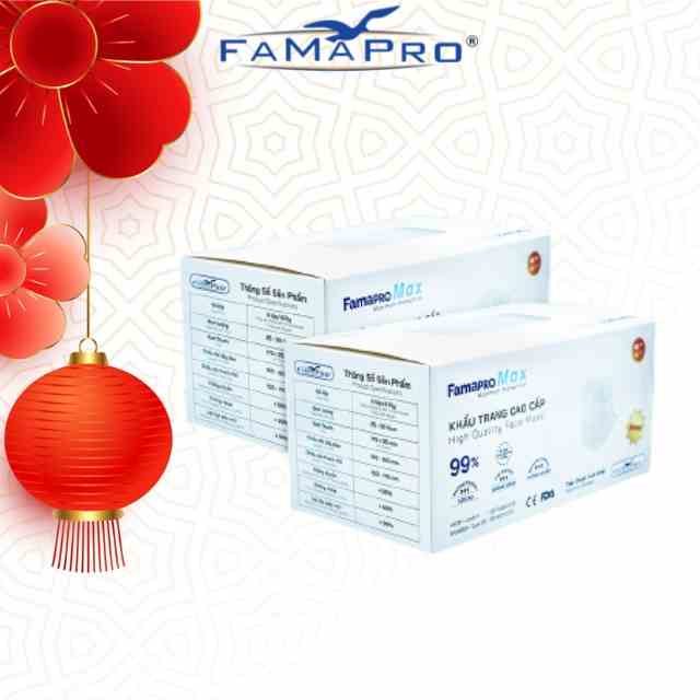 [MAX COMBO 2 HỘP 40 CÁI MÀU TRẮNG] Khẩu trang y tế cao cấp kháng khuẩn 4 lớp Famapro max