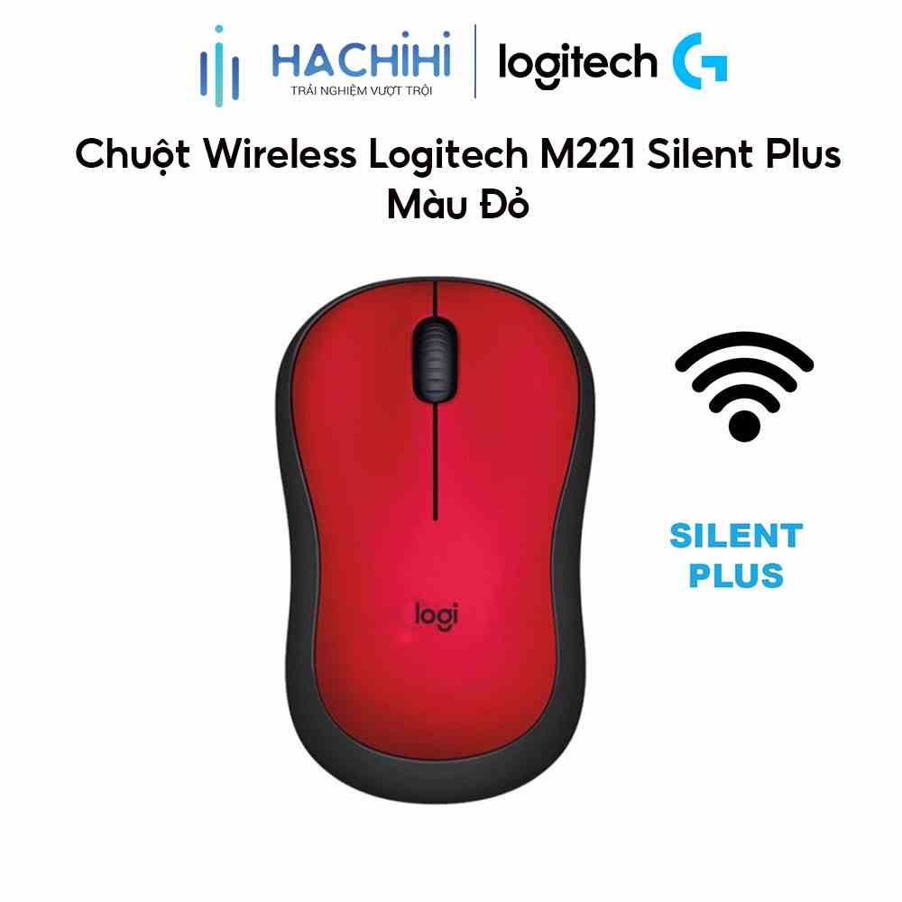 Chuột Wireless Logitech M221 Silent Plus - Đỏ