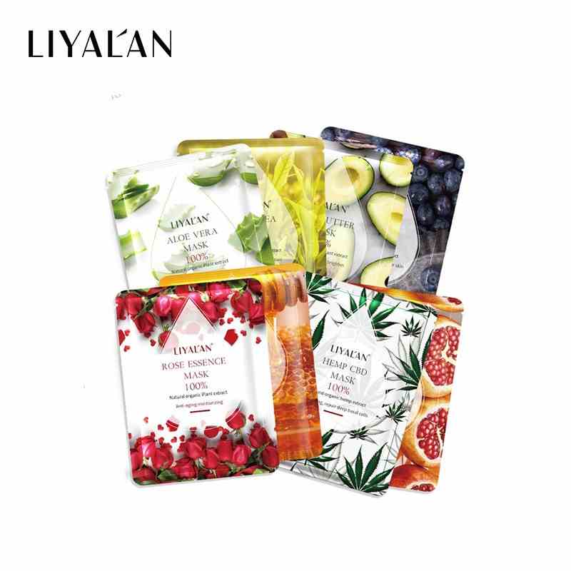 LIYALAN Organic Hydrating Natural Facial Sheet Mask  Whitening 10pcs