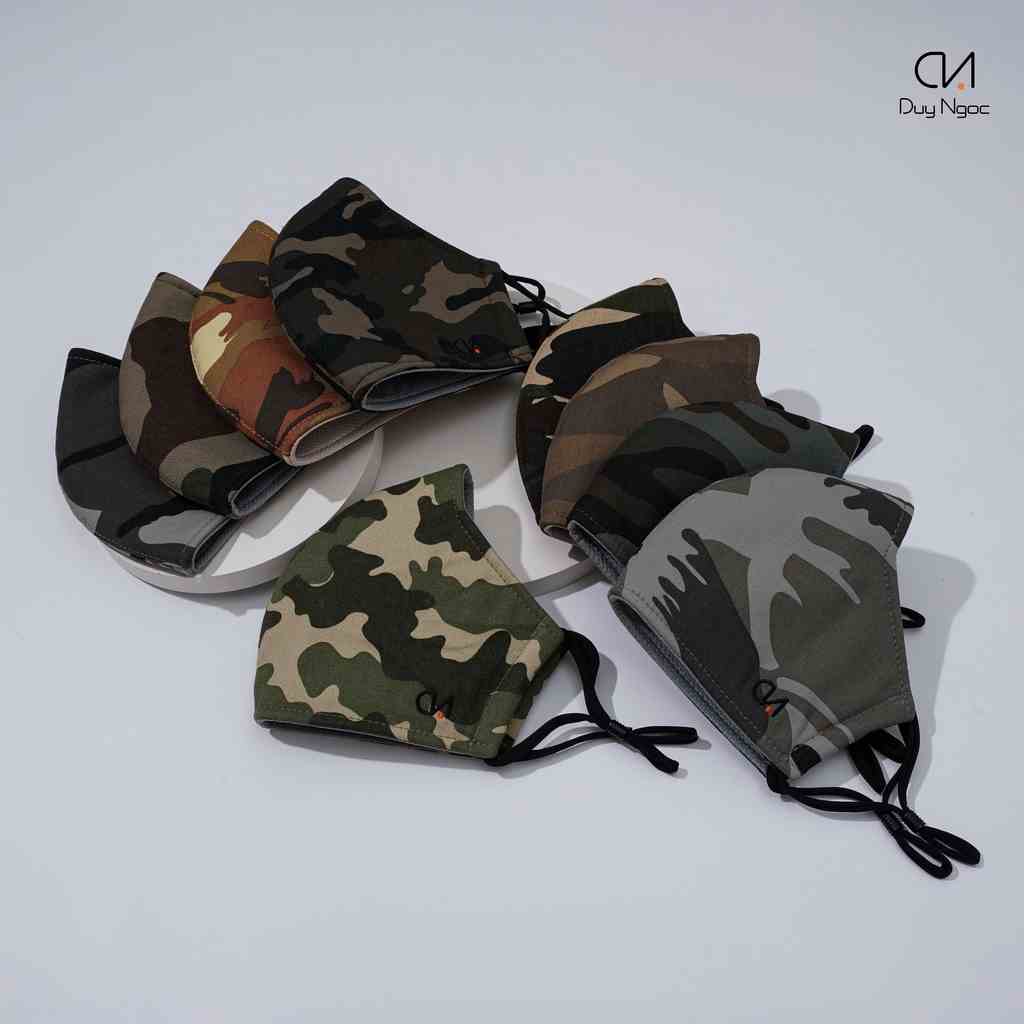 Khẩu Trang Màu Camo Duy Ngọc Cao Cấp, hàng chính hãng, chất liệu Cotton (5099)