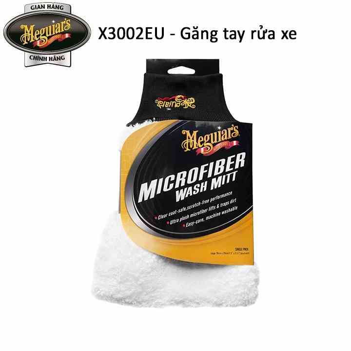 Meguiars Găng tay rửa xe hở ngón, siêu dày - Microfiber Wash Mitt - X3002 EU