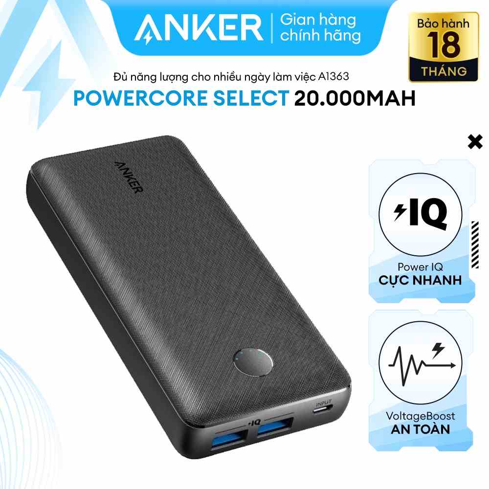 Pin sạc dự phòng ANKER PowerCore Select 20000mAh - A1363