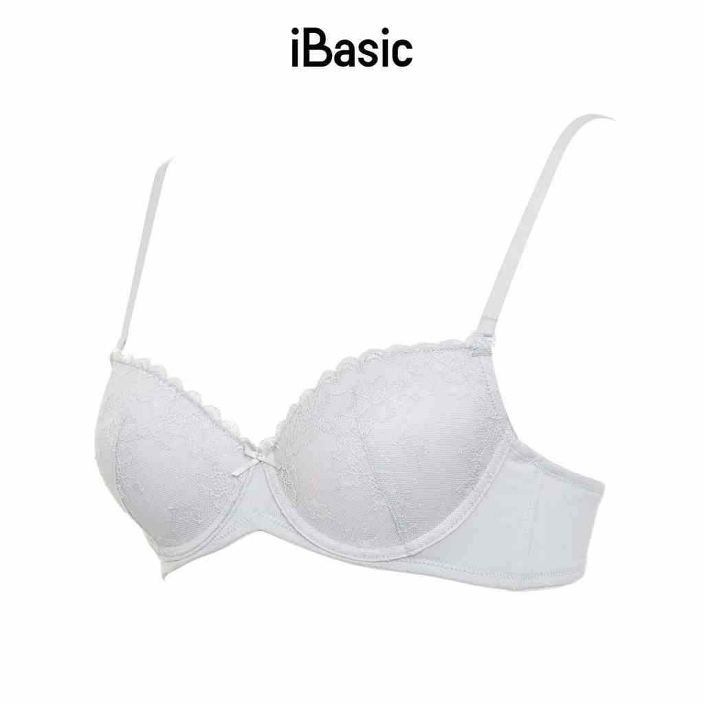 Áo ngực có gọng mút dày demi phối ren iBasic VA130