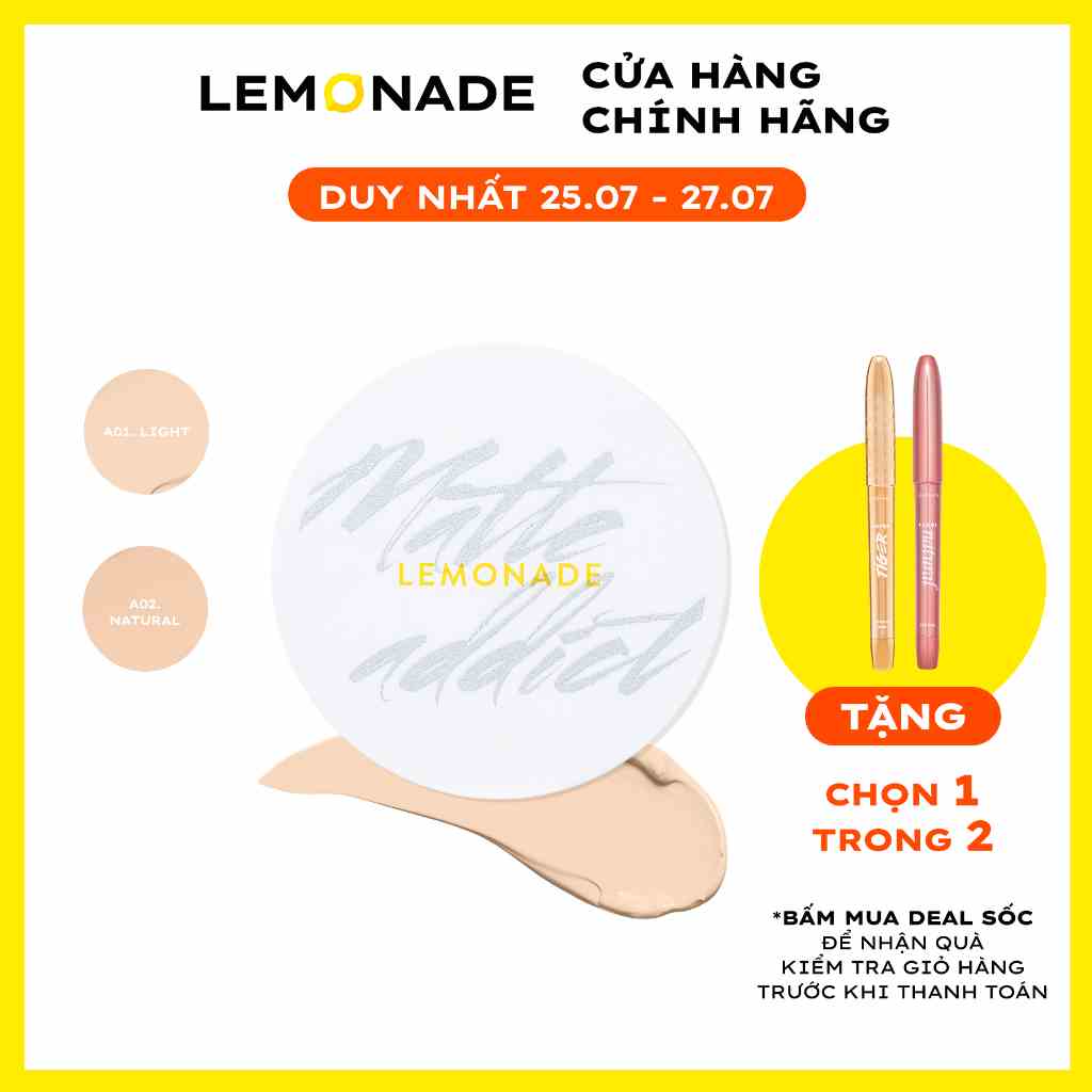 Phấn nước LEMONADE Matte Addict Cushion 15g