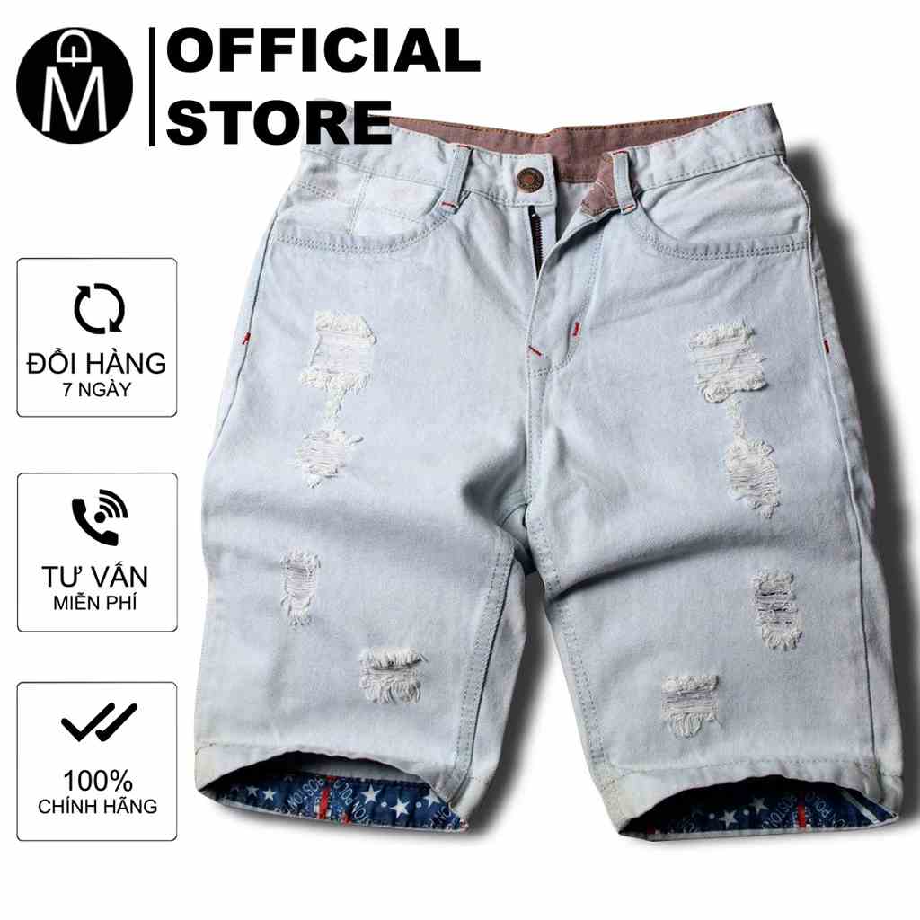 [Mã BMLTA35 giảm đến 35K đơn 99K] Quần short jean nam MĐ Q32 xanh bạc